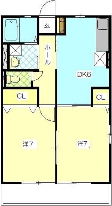 パストラルヒデ壱番館(2DK/2階)の間取り写真