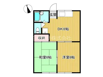 ホワイトハイムT2(2DK/1階)の間取り写真