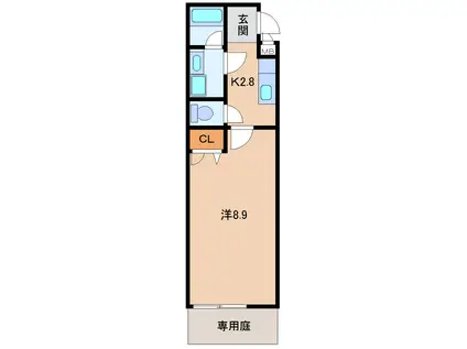 フロレスタセゾン(1K/1階)の間取り写真