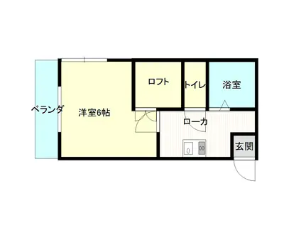 エーデル湯の川(1K/2階)の間取り写真