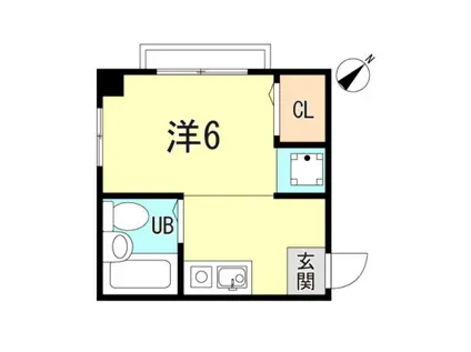 リバーサイド西山(ワンルーム/3階)の間取り写真