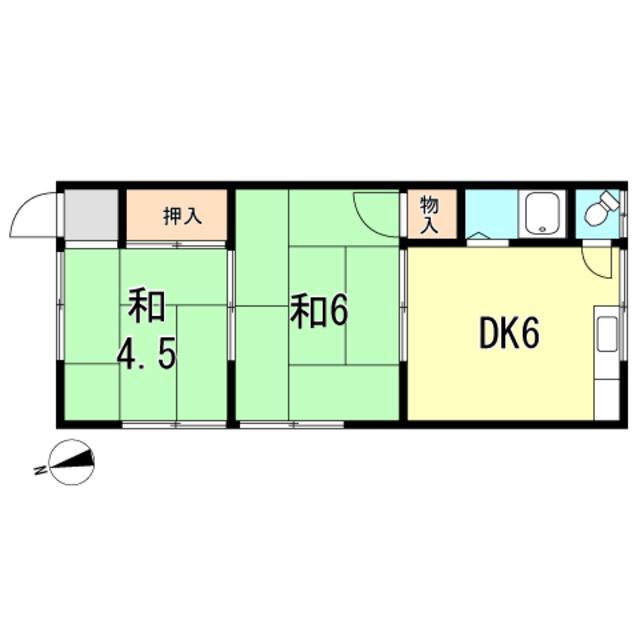 佐藤文化(2DK/2階)の間取り写真