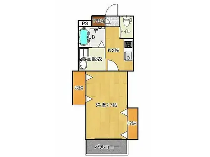 プチメゾン福田パート2(1K/1階)の間取り写真