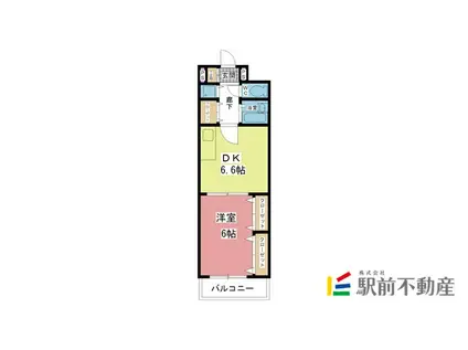 サテラ佐賀駅前(1DK/2階)の間取り写真