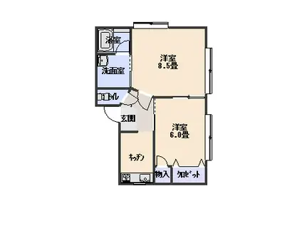 アメニティコーポ(2K/2階)の間取り写真