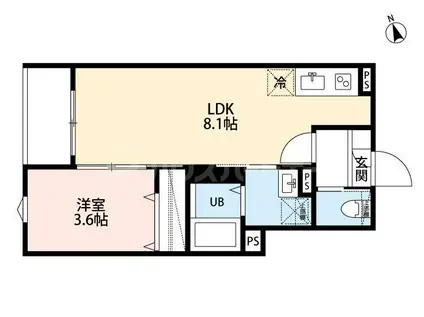 AMALFI(1LDK/2階)の間取り写真