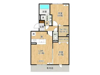 D-ROOM沢見(2LDK/1階)の間取り写真