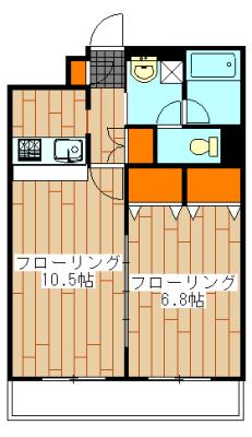 パークヒル(1LDK/2階)の間取り写真