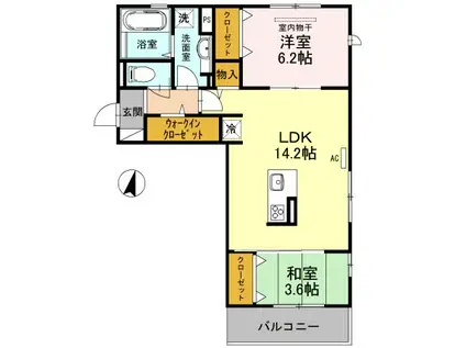 リエスト II(2LDK/2階)の間取り写真