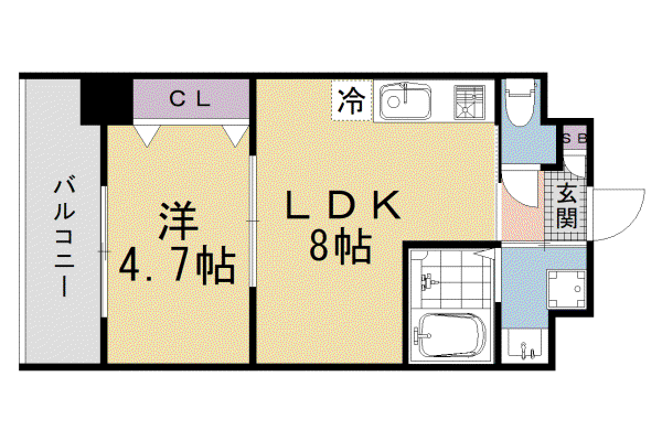 GRAND NAVIRE 京都二条(1LDK/6階)の間取り写真