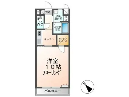 風ハウス(1K/2階)の間取り写真