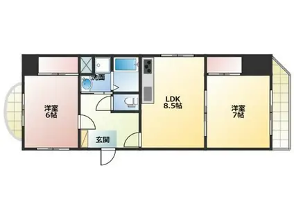 グレーシア庚午(2LDK/7階)の間取り写真