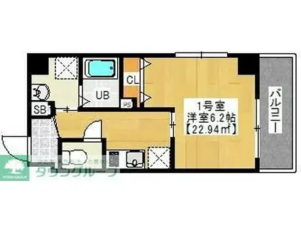 THE RESIDENCE船橋(1K/7階)の間取り写真