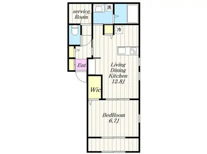 EXCELLENT(1LDK/3階)の間取り写真