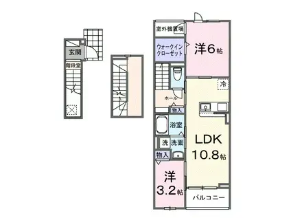 ピースフルIII(2LDK/3階)の間取り写真