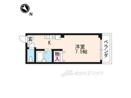 ハイツ玉川VII(1K/2階)の間取り写真