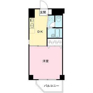 ウィング烏森(1DK/2階)の間取り写真