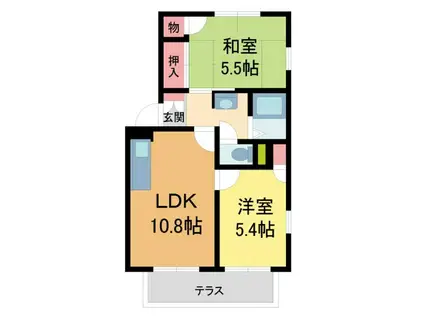 HOUSE M2(2LDK/1階)の間取り写真
