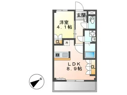 ステラプレイス(1LDK/2階)の間取り写真