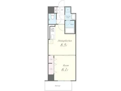 N RESIDENCE SUMIYOSHI(1DK/2階)の間取り写真