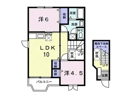 パークメゾン錦町II(2LDK/2階)の間取り写真