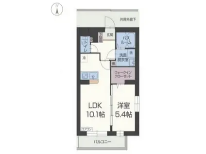 SUN TOGARI(1LDK/5階)の間取り写真