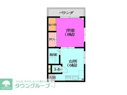 八十吉コーポ(1K/1階)の間取り写真