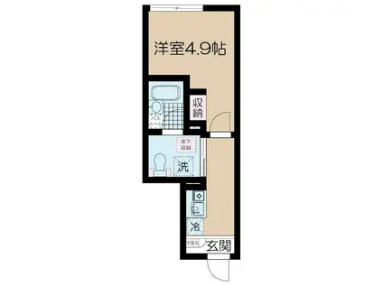 フェリーチェ桜上水A(1K/1階)の間取り写真