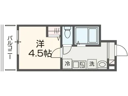 メルディア西所沢2(1K/2階)の間取り写真