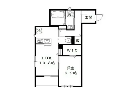 サニーハイツオリーブの森(1LDK/3階)の間取り写真