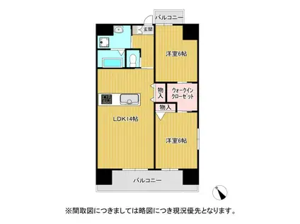 エムビレッジIII(2LDK/4階)の間取り写真