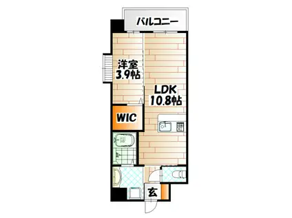 グランジャー小倉(1LDK/7階)の間取り写真