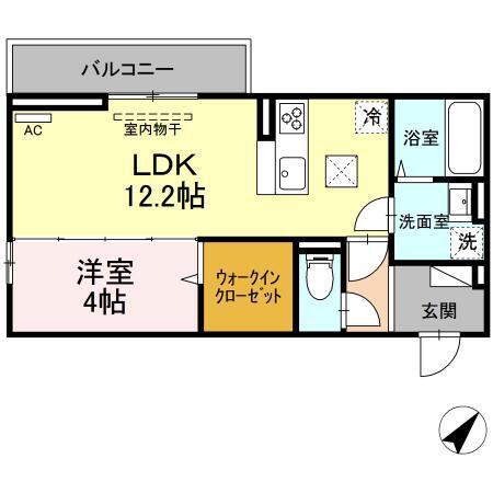 ヴェルデュール(1LDK/1階)の間取り写真