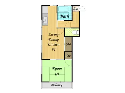 小泉アパート(1LDK/1階)の間取り写真