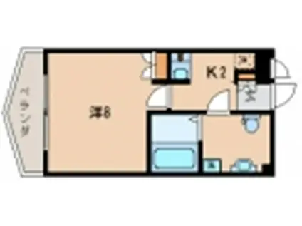 ドルチェヴィータ王子公園(1K/3階)の間取り写真