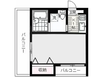 プロスパーマンション鷺宮(1K/3階)の間取り写真