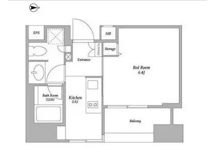 BPRレジデンス蔵前(ワンルーム/5階)の間取り写真