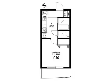 ANEMOS新御徒町(1K/3階)の間取り写真