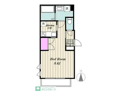 YSコート奥沢(1K/1階)の間取り写真