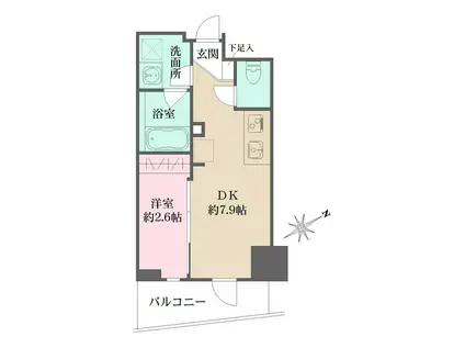 N-FLATS三ノ輪(1DK/5階)の間取り写真