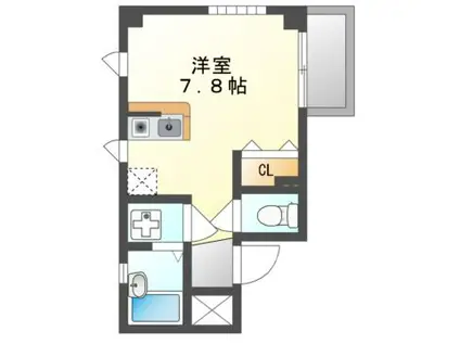 サンキャッスル菅原 ホームメイト管理物件(ワンルーム/3階)の間取り写真