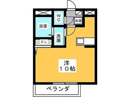 コーポ昴(ワンルーム/2階)の間取り写真