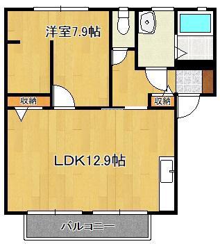 ワンズグレイス(1LDK/2階)の間取り写真