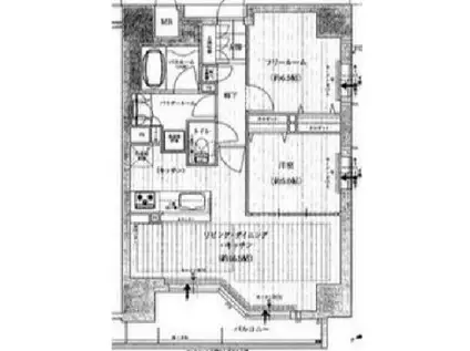 プレサンス ロジェ 難波 GRAND ウエスト(2LDK/15階)の間取り写真