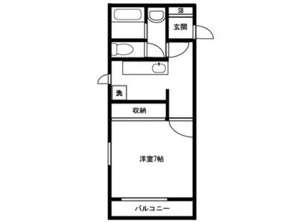 サンテラス南麻布(1K/1階)の間取り写真