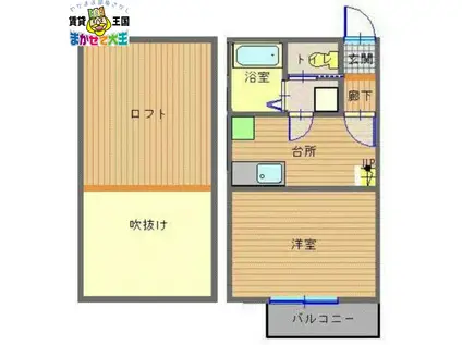 レジデンシャル平野町(1K/1階)の間取り写真