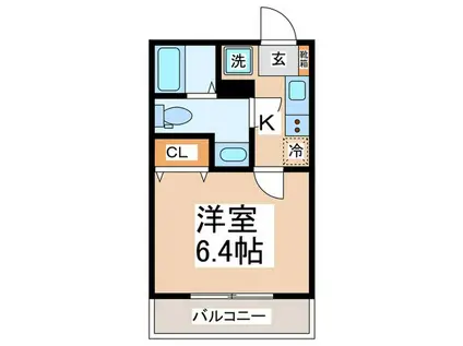 ワンダーリリーフル(1K/1階)の間取り写真
