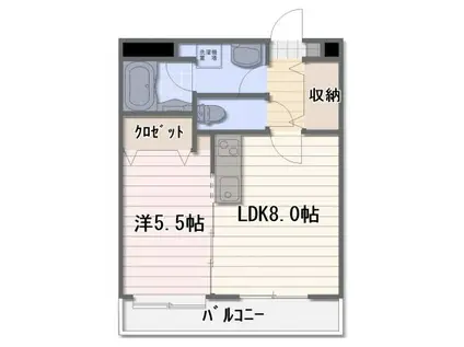 LE CIEL BLEU(1LDK/7階)の間取り写真