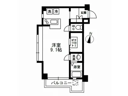 レジディア代々木II(ワンルーム/3階)の間取り写真