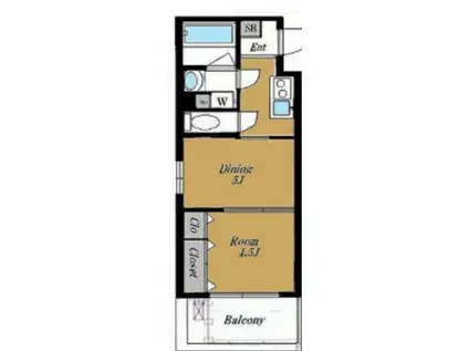 ガーラヴィスタ練(1DK/1階)の間取り写真